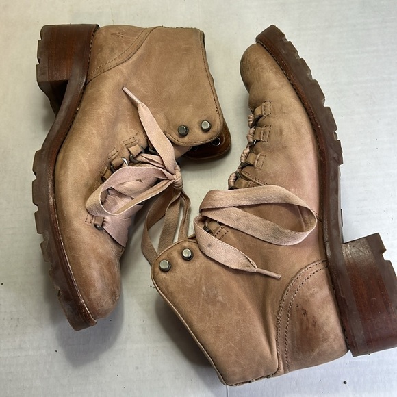 FRYE WOMENS TART PINK BOOTS GENUINE LEATHER ALTA HIKER BOOT IN DUSTY ROSE 9B - Picture 6 of 14